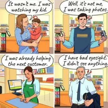 El ladrón escurridizo: sólo un detective brillante descubrirá quién ha robado la cartera de la foto